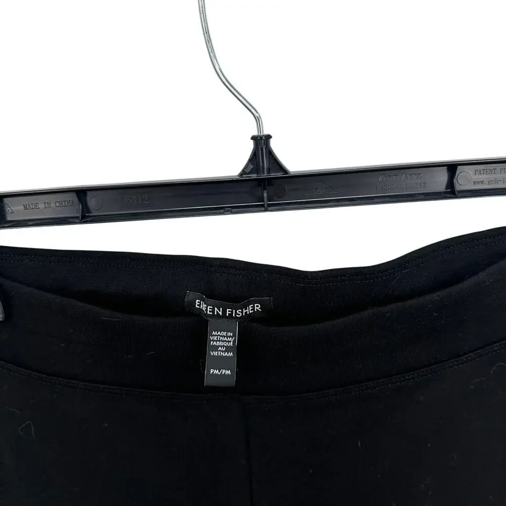 EILEEN FISHER Stretch Ponte Pull-On Pants in Black // Medium Petite